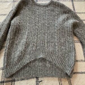 JCPenney Gray Crew Neck Sweater with Chunky Knit